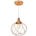 Kit 3 Lustres Pendente Esfera Aramado Cobre 23cm