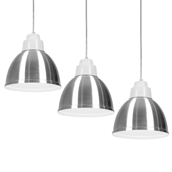 Kit 3 Lustres Pendentes Karina De Alumínio Escovado