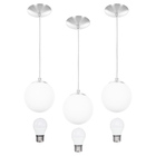Kit 3 Lustres Pendentes Orby Bolinha Escovado + Lampada 3000