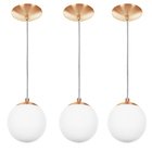 Kit 3 Lustres Pendentes Orby Bolinha New Cobre