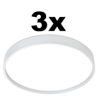 Kit 3 Lustres Plafon Space Redondo Branco 38x3.8 Cm 4000k