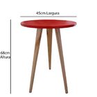 Kit 3 Mesa De Canto Lateral Retrô Lais Vermelho 44cm 56cm 68cm