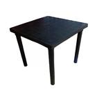 Kit 3 Mesa Plástica Quadrada Desmontável Preta 83cm Gibafer