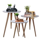Kit 3 Mesas De Canto Lateral E Apoio Sala Quarto Pé Palito Br
