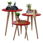 Kit 3 Mesas De Canto Lateral E Apoio Sala Quarto Pé Palito Ve