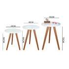 Kit 3 Mesas De Canto Tripé Com Vidro 45cm - Branca
