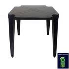 Kit 3 Mesas De Plástico Quadrada 70cm Empilhável Preta Monobl