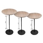 Kit 3 Mesas Laterais Karla Baixa/media/alta, Tpos Redondos Bp