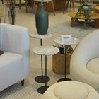 Kit 3 Mesas Laterais Norina - Baixa / Média / Alta, Tampo Red