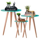 Kit 3 Mesas Lateral De Canto Apoio Redonda Pé Palito Retrô Ve