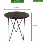 Kit 3 Mesinhas De Canto Tripé De Ferro Com Tampo De Madeira