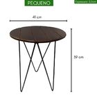 Kit 3 Mesinhas De Canto Tripé De Ferro Com Tampo De Madeira