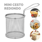 Kit 3 Mini Cesto Fritura Servir Porções Batata Frita 8cm