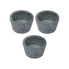 Kit 3 Mini Molheira Tigela Molho Petisco Em Pedra Sabão 50ml