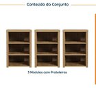 Kit 3 Módulos Com Prateleiras Ficus Cabecasa Madeiramadeira R
