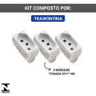 Kit 3 Módulos Tomada 2p+t 10a/250v Liz Branca Tramontina Bran