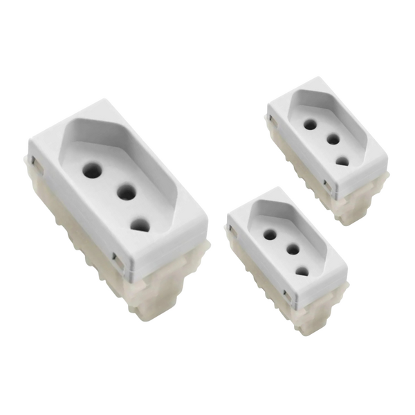 Kit 3 Módulos Tomada 2p+t 20a/250v Liz Branca Tramontina Bran