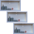 Kit 3 Nicho de Porcelanato Para Banheiro Branco Polido 60x32cm