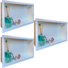 Kit 3 Nicho de Porcelanato Para Banheiro Branco Polido 60x32cm