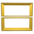 Kit 3 Nicho Retangular Amarelo 80x20x10p Mdf Decorativo