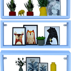 Kit 3 Nicho Retangular Azul Claro 60x15x10p Mdf Decorativo