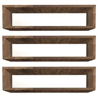 Kit 3 Nicho Retangular Madeirado 40x15x10p Mdf Decorativo