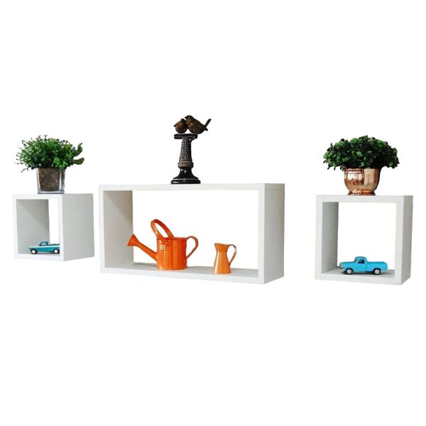 Kit 3 Nichos Decorativo Mdf Branco