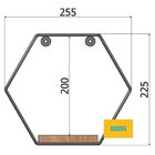 Kit 3 Nichos Em Ferro E Madeira Hexagonal Grande