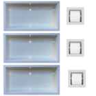 Kit 3 Nichos em Porcelanato com Porta Papel Branco Polido 60x