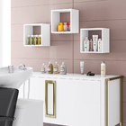 Kit 3 Nichos Organizador De Parede Quadrado Branco - Montanar