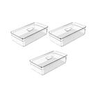 Kit 3 Organizador Clear Fresh 2 8l Com Respiradouro Natural -