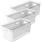 Kit 3 Organizadores De Geladeira Com Escorredor 5l Caixas Plá