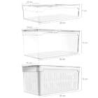 Kit 3 Organizadores De Geladeira Transparentes Caixas Armazen