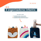 Kit 3 Organizadores Infantis Dobráveis Para Roupas E Brinqued