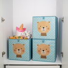 Kit 3 Organizadores Multiuso Dobrável Infantil Ursinho - Oiko