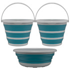 Kit 3 Pçs 2 Balde Retrátil De Silicone 10 L 1 Bacia Dobrável