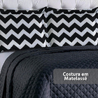 Kit 3 Pçs Jogo De Cama Casal Queen Chevron Preto E Branco Cas