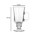 Kit 3 Pçs Taça Caneca Vidro C/ Alça Café Expresso Cappuccino