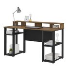 Kit 3 Peças 1 Escrivaninha Com Nichos 1 Estante Prateleira 1