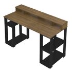 Kit 3 Peças 1 Escrivaninha Com Nichos 1 Estante Prateleira 1