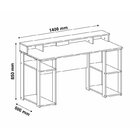 Kit 3 Peças 1 Escrivaninha Com Nichos 1 Estante Prateleira 1