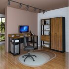 Kit 3 Peças 1 Escrivaninha Com Nichos 1 Estante Prateleira 1