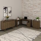 Kit 3 Peças 1 Escrivaninha Em L 1 Balcão 2 Portas E 1 Balcão