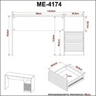 Kit 3 Peças 1 Mesa Para Escritório 1 Gaveteiro 1 Estante Espr