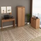Kit 3 Peças 1 Mesa Para Escritório Com Gaveta 1 Armário E 1 B