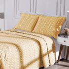 Kit 3 Peças Cobre Leito King 400 Fios Bordado Amarelo