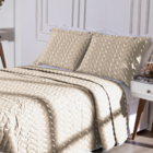 Kit 3 Peças Cobre Leito King 400 Fios Bordado Avelã