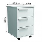 Kit 3 Peças Com 1 Escrivaninha, 1 Gaveteiro E 1 Estante Branco