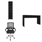 Kit 3 Peças Com Cadeira Para Escritório, Estante Livreiro E E