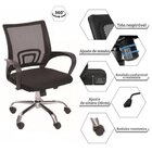 Kit 3 Peças Com Cadeira Para Escritório, Estante Livreiro E E